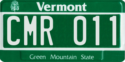 VT license plate CMR011