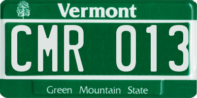 VT license plate CMR013