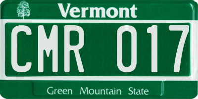 VT license plate CMR017