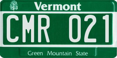 VT license plate CMR021