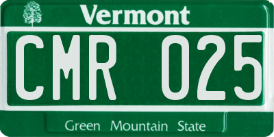 VT license plate CMR025