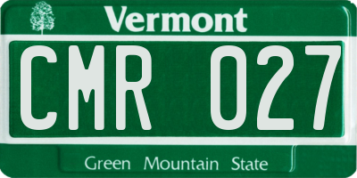 VT license plate CMR027