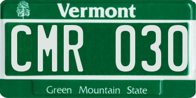 VT license plate CMR030