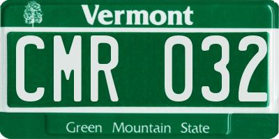 VT license plate CMR032