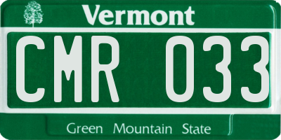 VT license plate CMR033