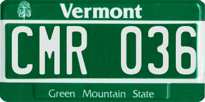 VT license plate CMR036