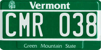 VT license plate CMR038