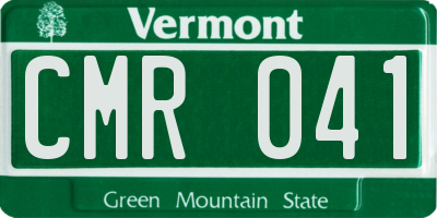 VT license plate CMR041