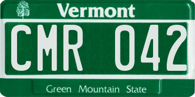 VT license plate CMR042