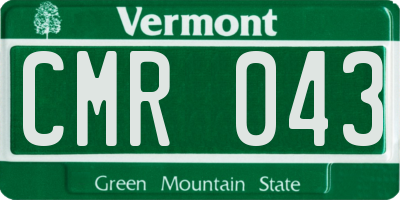 VT license plate CMR043