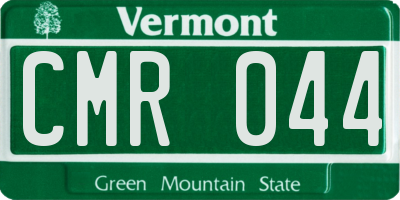 VT license plate CMR044
