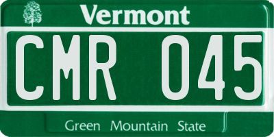 VT license plate CMR045