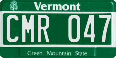 VT license plate CMR047