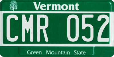 VT license plate CMR052