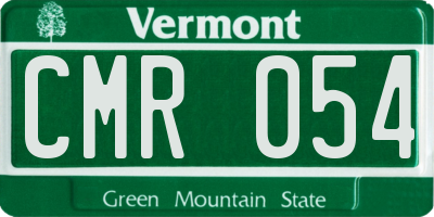 VT license plate CMR054