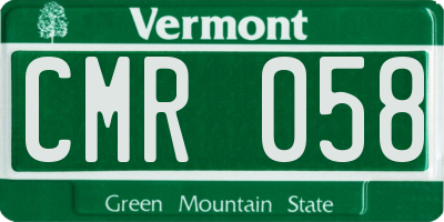 VT license plate CMR058