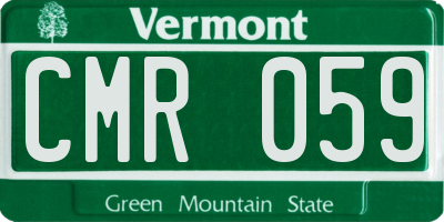 VT license plate CMR059