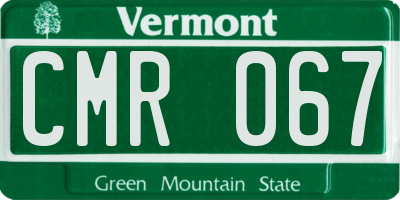 VT license plate CMR067