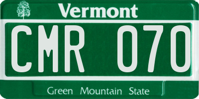 VT license plate CMR070