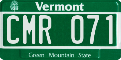 VT license plate CMR071