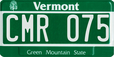 VT license plate CMR075