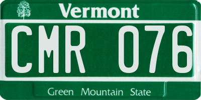 VT license plate CMR076