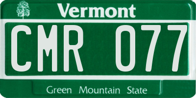 VT license plate CMR077