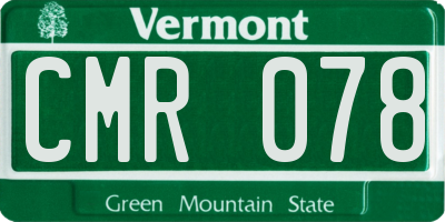 VT license plate CMR078