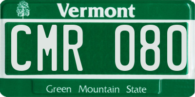 VT license plate CMR080