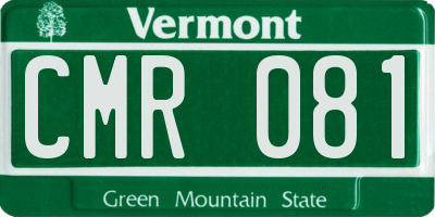 VT license plate CMR081