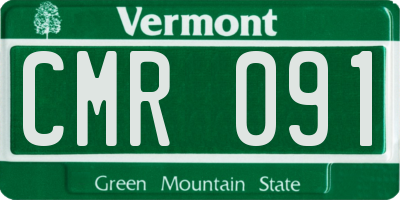 VT license plate CMR091