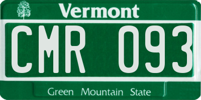 VT license plate CMR093