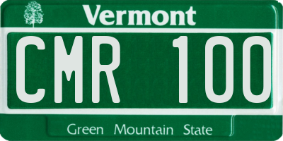 VT license plate CMR100