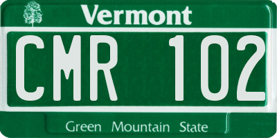 VT license plate CMR102