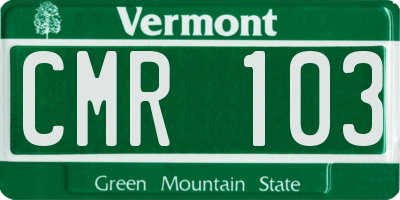VT license plate CMR103