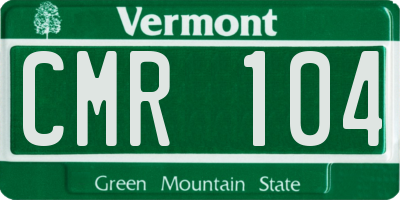 VT license plate CMR104
