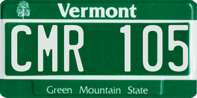 VT license plate CMR105