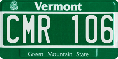 VT license plate CMR106