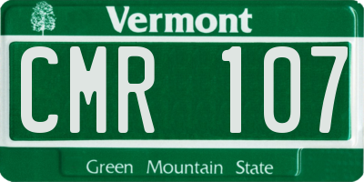 VT license plate CMR107