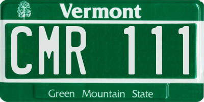 VT license plate CMR111