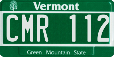 VT license plate CMR112
