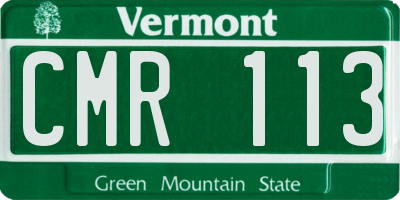 VT license plate CMR113