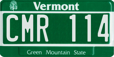VT license plate CMR114