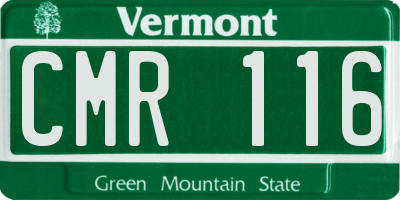VT license plate CMR116