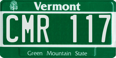 VT license plate CMR117