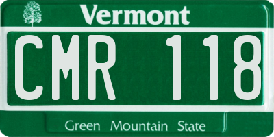 VT license plate CMR118