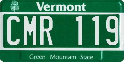 VT license plate CMR119