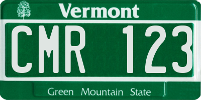 VT license plate CMR123