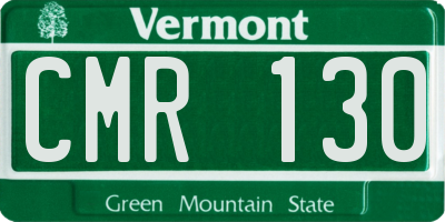 VT license plate CMR130