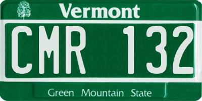 VT license plate CMR132